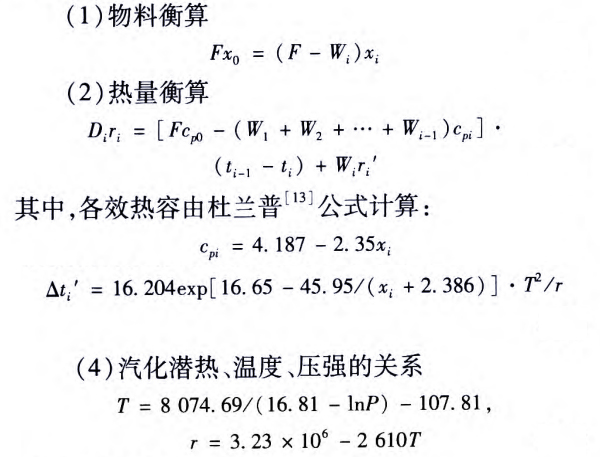 不同多效蒸发器厂商的沸点升高的计算方法有很多种